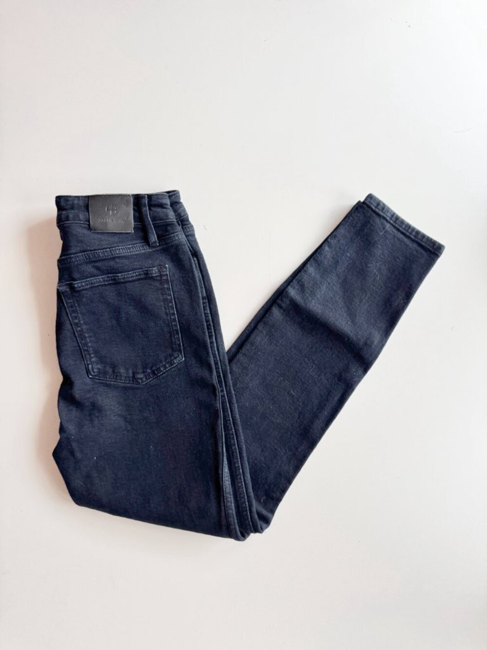 ANINE BING Jagger OD Black Dark Blue High Rise Skinny Ankle Jeans, Size 28 - Picture 5 of 14